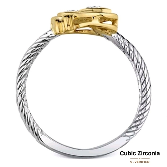 ๐NWOT Two Toned Gold & Silver Cable Designer Inspired Ring Size 7๐ - Picture 4 of 6